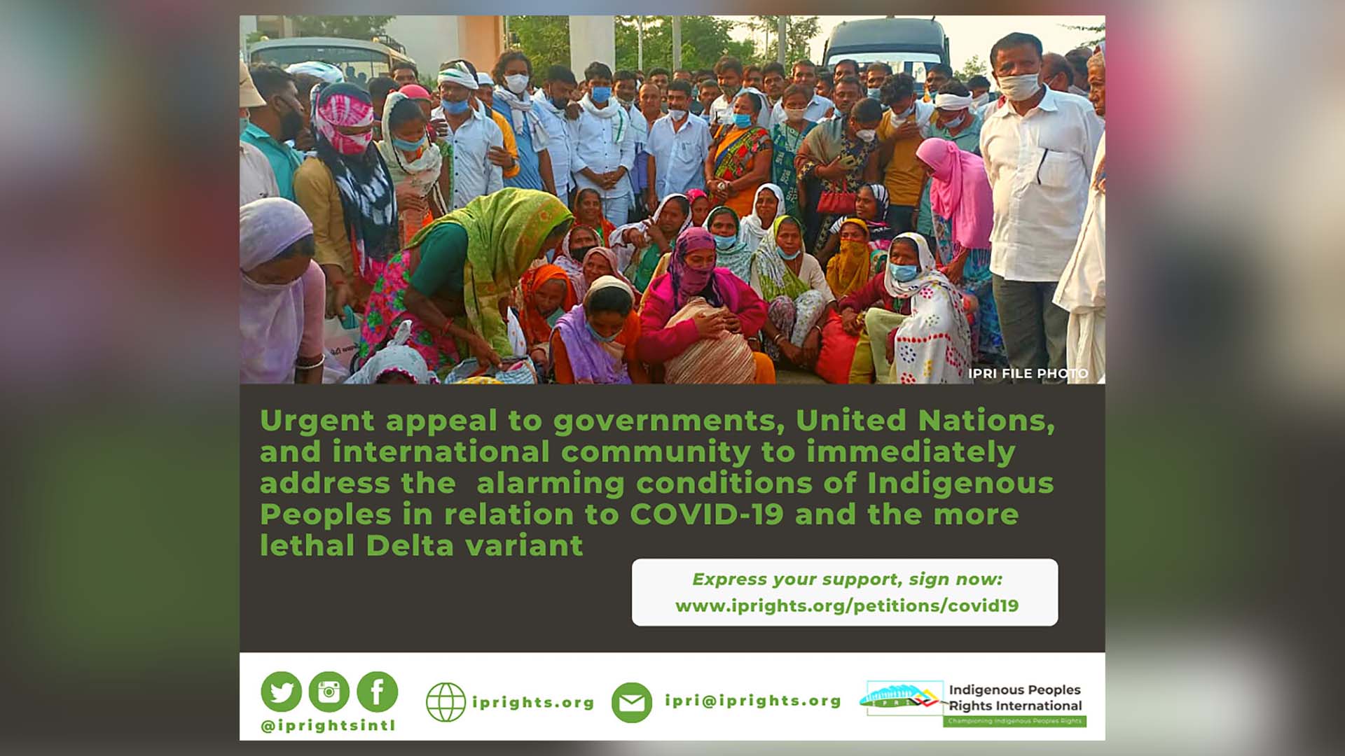 Urgent Appeal To Governments, United Nations And International Community To Immediately Address The Alarming Conditions Of Indigenous Peoples In Relation To Covid-19 And The More Lethal Delta Variant